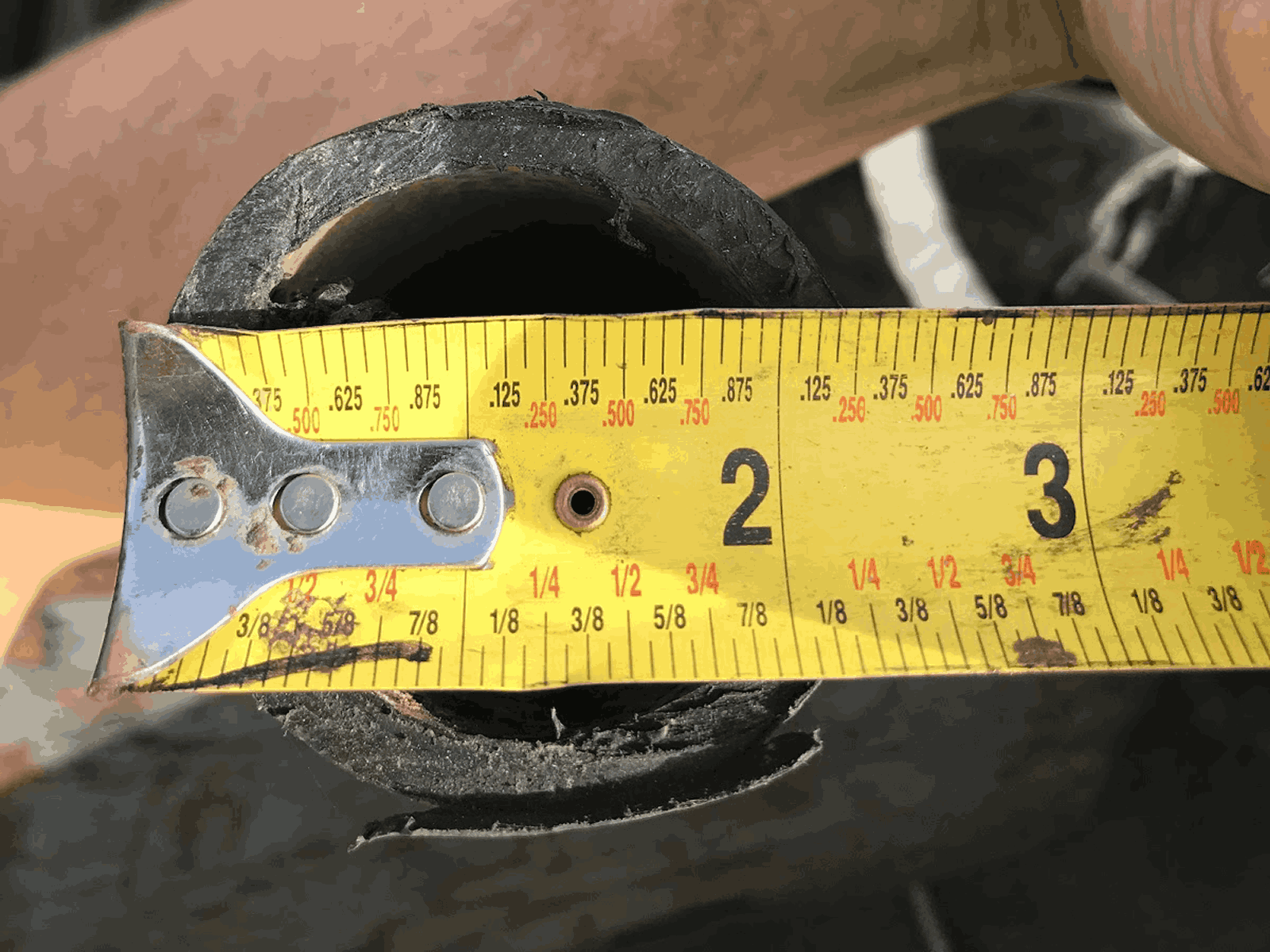 sidewall of the pipe